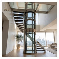 Ascenseur panoramique haut de gamme pour villa, ascenseur hydraulique pour maison avec porte automatique