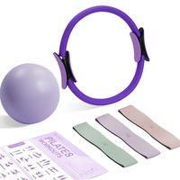 Set Latihan Pilates Portabel Multi-Piece Adjustable dengan Resistance Band, Yoga Ring, dan Bola Fitness, Tersedia dalam Berbagai Pilihan Warna untuk Olahraga
