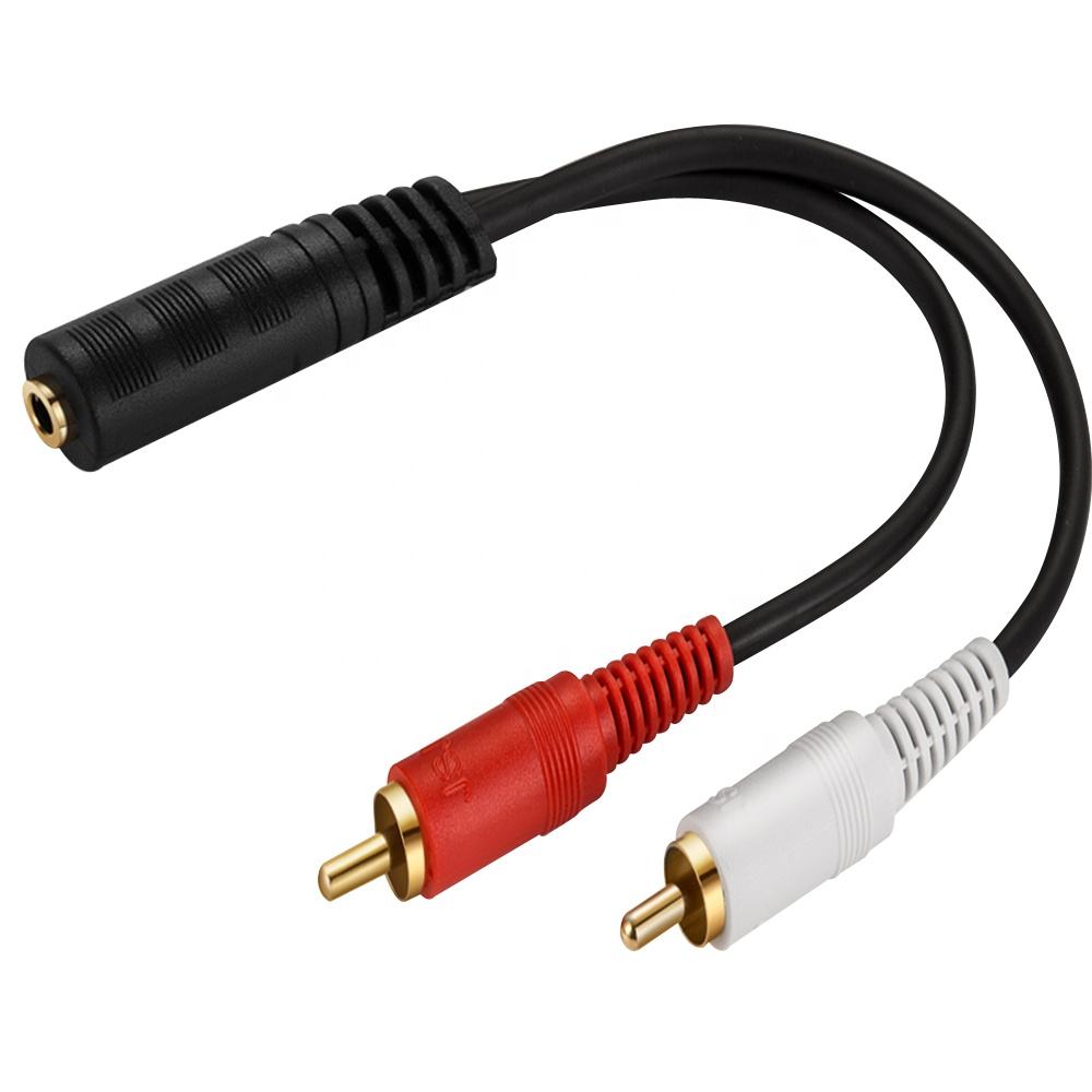 Customized Female to 2RCA Male Audio Cable 24K Gold Plated