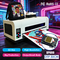 Impresora DTF de 30 cm XP600, Impresora DTF de Alta Velocidad para Transferencia Térmica en Camisetas, Tamaño A3
