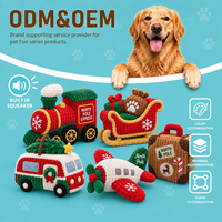 Jouet en peluche doux de Noël pour chien avec couineur, jouet animal en peluche pour jeu interactif, fourniture en gros OEM ODM pour marques d'animaux de compagnie