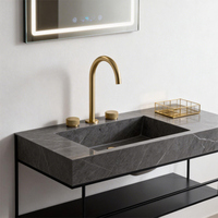 Robinet mitigeur de lavabo moderne en laiton de haute qualité, finition or rose, à trois trous, à double poignée, avec cartouche céramique, pour montage sur comptoir