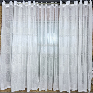 Cortinas transparentes de diseño de malla <span class=keywords><strong>gris</strong></span> <span class=keywords><strong>blanco</strong></span> de alta calidad, cortinas de gasa de ventana de alojamiento en casa de balcón Moq bajo - Product Image 2