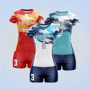Maillots de volley-ball personnalisés imprimés par transfert thermique, vêtements de sport décontractés pour adultes, ensembles unisexes, 100% polyester - Product Image 4