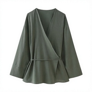 MYST&ZA Women's Vintage Casual Belt Double-breasted <b>Kimono</b> Windproof Anti-Wrinkle Suit <b>Jacket</b> 2025 New Summer Simple Versatile - Product Image 4