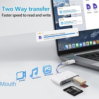 Lecteur de carte SD/USB-C haute vitesse avec port USB 2.0 pour iPhone 15/16/17, iPad, Mac, Samsung et appareils Android Type-C