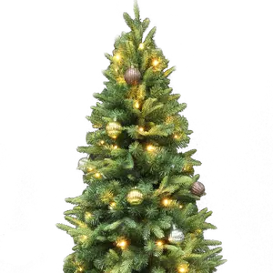 弹出式圣诞树，带聚乙烯/聚氯乙烯混合吸头，带装饰预点亮