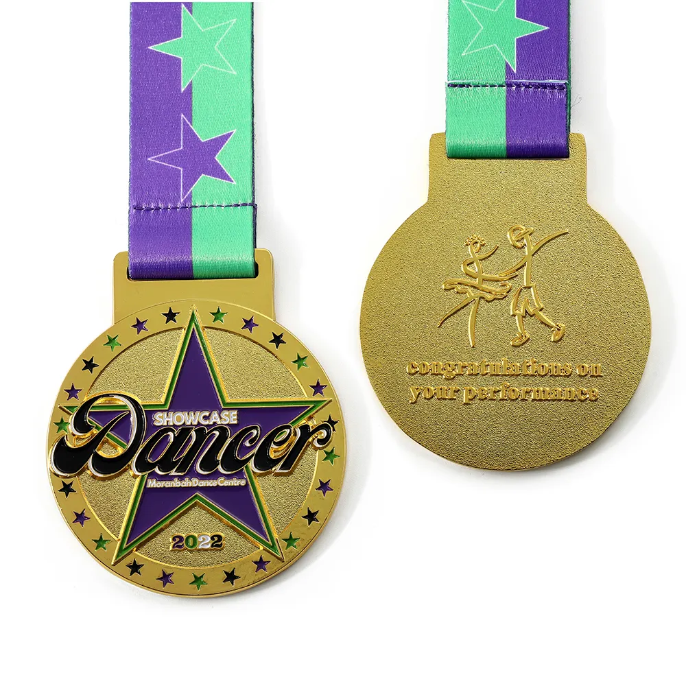 Medalla deportiva de gimnasia rítmica, premio de bronce, oro y plata, personalizada al por mayor, medallas de baile, premio de competición