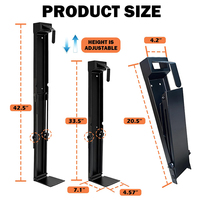 Support mural pliable et réglable en hauteur pour sac, en acier carbone noir mat, robuste, de la marque JH-Mech