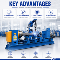 Station de soudage verticale à 6 axes servo-électrique PLC, solution de soudage par cylindre hydraulique, bras de robot de soudage