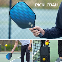Raquette de pickleball Green Ear Money GEM-GEN48, carbone mat, motif hexagonal 16 mm, qualité compétition, raquette professionnelle