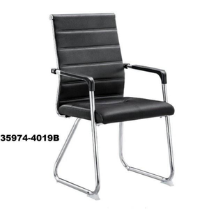 Silla ejecutiva moderna de cuero para visitas con reposabrazos fijos para sala de reuniones de oficina y asientos para invitados - Product Image 1