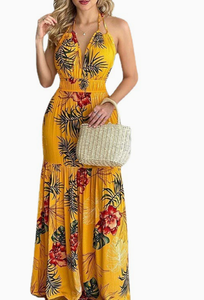 Abito lungo da donna <span class=keywords><strong>sexy</strong></span> stampato senza schienale, nuovo vestito estivo senza maniche per le vacanze - Product Image 3
