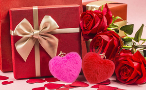 San valentino pon pon portachiavi soffice a forma di cuore Puffball portachiavi accessori per ragazze donne - Product Image 3