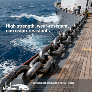 鍛造黒塗装炭素鋼溶接チェーン マリンボートアンカーチェーン 漁業用 オフショア CM370/CM490/CM690 - Product Image 4