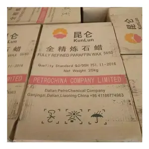 Parafina refinada 56-58, cera di paraffina cina, PetroChina Dalian Kunlun marca FR56-58 per la produzione di candele