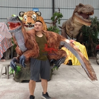 Parc à thème Animatronics Marionnette de dinosaure à épaule réaliste Deinonychus à vendre