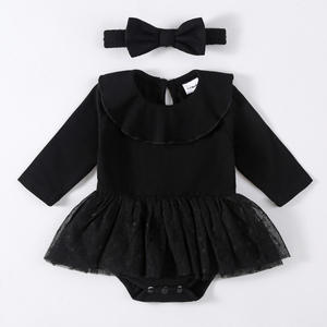 Combinaisons en coton haut de gamme et élégantes pour les occasions décontractées des filles, motif uni, design à boutons, service ODM automne, bébé - Product Image 6