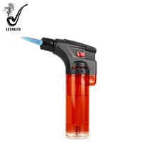 Briquet torche à cigare en plastique multicolore en gros, camping, barbecue, pistolet à pulvérisation, flamme jet unique rechargeable, briquets à gaz butane