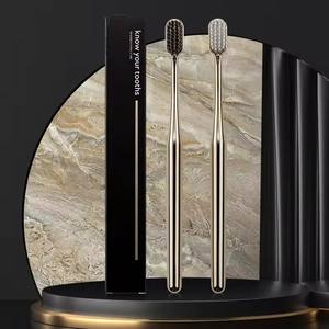 Sikat gigi perjalanan emas, mewah bebas BPA sikat gigi Perak Emas Ultra lembut untuk perawatan lembut - Product Image 6