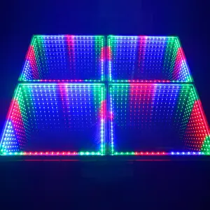 Top sell 3D Time Tunnel make dance floor led RGB interactive led led dance floor DJ light