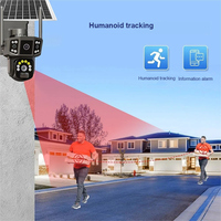 Nouveau design 3MP WiFi 4G CCTV caméra de sécurité extérieure suivi automatique PTZ caméra solaire 4g carte sim