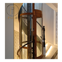 Elegante Ascensore Panoramico Circolare per Osservazione Domestica, Telaio in Acciaio Inox, Trasmissione AC Senza Ingranaggi, 3-5 Piani