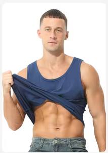 Débardeurs de compression pour hommes KM220 à séchage rapide, personnalisables, vente en gros, design à côtés ouverts avec cordons, 100% coton, sportifs - Product Image 2