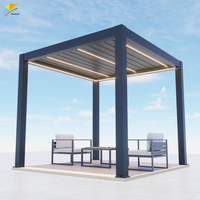 Pergola en aluminium sur mesure, gazebo bioclimatique, pavillon rectangulaire avec revêtement en poudre, terrasse extérieure