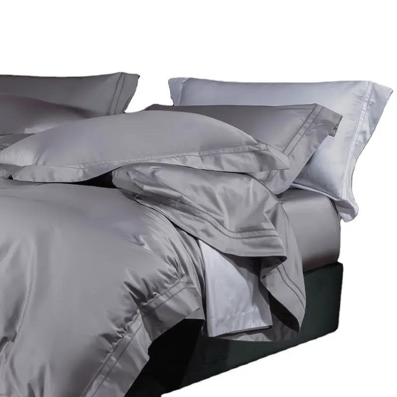 OEKO TEX Eco Friendly Light Gray Bamboo Christmas Bed Sheets Sets Luxury