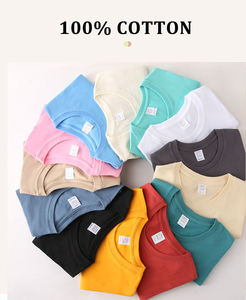 Wholesale Solid Color Casual Short-Sleeved T-Shirt 100% Pure Cotton Sports Undershirt with round Neck <strong>and</strong> Printed <strong>Pattern</strong> - Product Image 3