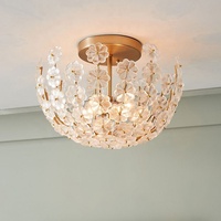 Lampe suspendue en verre en forme de fleur Lampe suspendue ronde pour chambre à coucher