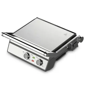 Recém aço inoxidável bife Griddles Non Stick elétrica sanduíche Grill Panini Maker