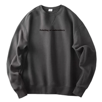 Pull-over surdimensionné avec logo brodé personnalisé Sweat-shirt vierge à col ras du cou pour hommes en éponge épaisse