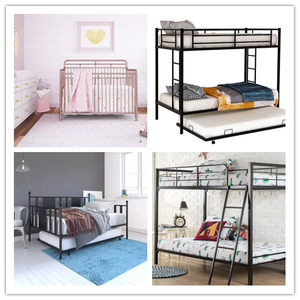 Modern Detachable <b>Triple</b> <b>Bunk</b> <b>Bed</b> with Iron Fence Metal Wall for Multiple Bedrooms for Workshop Use - Product Image 5