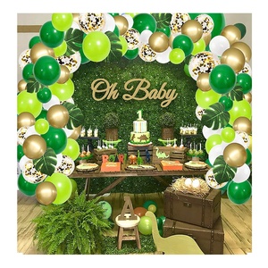 Articles de décoration de fête d'<span class=keywords><strong>anniversaire</strong></span> sur le thème de <span class=keywords><strong>la</strong></span> jungle et de <span class=keywords><strong>la</strong></span> <span class=keywords><strong>ferme</strong></span> en gros, kits de guirlandes d'arche de ballons verts, blancs et dorés pour l'<span class=keywords><strong>anniversaire</strong></span> des enfants - Product Image 4