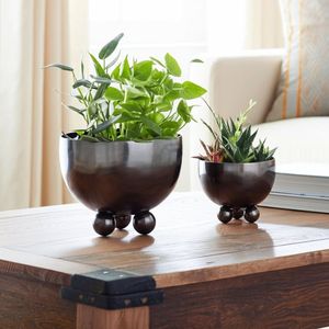 Pot de fleurs en métal pour plantes décoratives d'intérieur et d'extérieur, balcon, jardin et décoration contemporaine de la maison - Product Image 5
