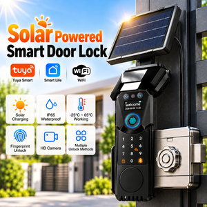 Serrure de porte intelligente SINON à énergie solaire, étanche, avec contrôle d'accès par empreinte digitale pour projets - Product Image 2