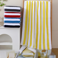 100% Cotton High Absorbent Jacquard Striped Luxury Towel for Beach Swimming Pool & Lounge Use Large Size All-Season Bath Towel