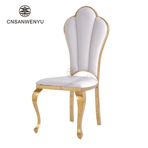 Silla de comedor de acero inoxidable con forma de oreja dorada de alta calidad y silla de banquete de hotel de alta calidad - Product Image 6