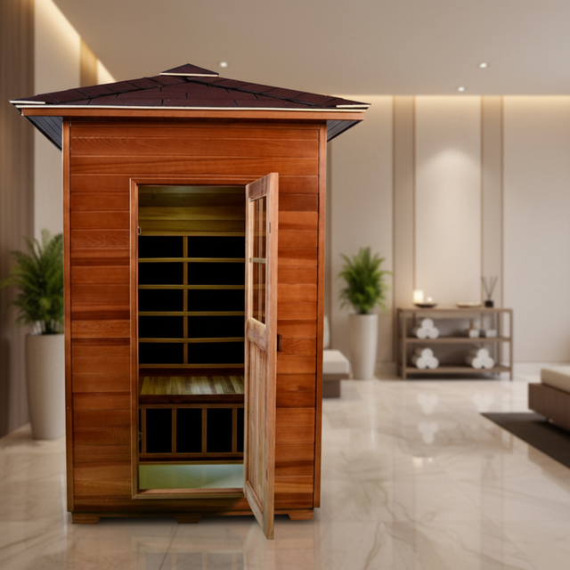 Custom Hot Selling Durable 2 Person Outdoor Wooden Low Emf Far Infrared Sauna