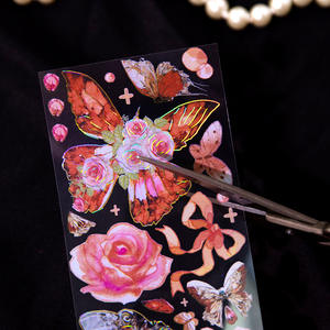 3 hojas láser Flash revoloteando mariposa PET pegatinas etiquetas hechas a mano estética portátil teléfono decoración Scrapbooking <span class=keywords><strong>cuadernos</strong></span> - Product Image 2