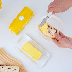 Nueva llegada: Mantequillera de cerámica con serigrafía de rosas, caja de mantequilla esmaltada en amarillo brillante para el hogar y restaurantes, para almacenar queso. - Product Image 2