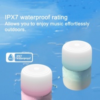 Speaker BT Kecil, Tahan Air IPX7, Portabel untuk Luar Ruangan, Warna Gradasi Macaron, Speaker Mini Suara Berkualitas Tinggi untuk Penggunaan di Rumah