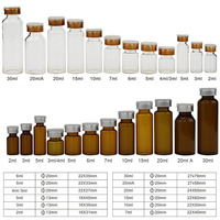 Flacons en verre transparent/ambre de 5 ml sur mesure avec bouchon en caoutchouc pour sérum, poudre lyophilisée, sérigraphiés et estampés à chaud