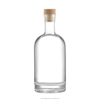 Botol Kaca Kristal Bebas Timbal Kelas Atas Langsung dari Pabrik, Bentuk Silinder Retro dengan Alas Tebal, Botol Kosong untuk Wiski, Rum.
