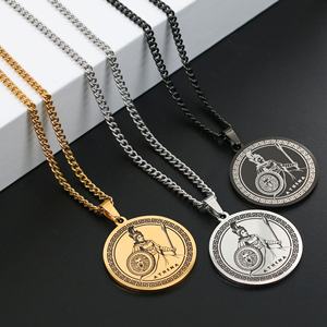 Venta caliente estilo clásico de acero inoxidable Athena colgante collar sabiduría guerra diosa Medusa de la mitología griega - Product Image 3