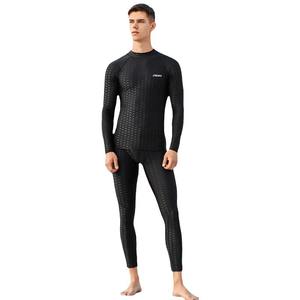 Traje de Baño Jiehu para Hombre, Manga Larga, UPF50+, Secado Rápido, Cuello Redondo, Traje de Natación de Cuerpo Completo para Fitness, Deportes Acuáticos, Adultos - Product Image 1