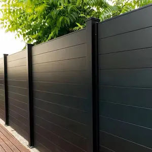Residential Powder Coated Aluminum Fencing Strong Durable Customized Horizontal Vertical Privacy Slat Fence Panels
