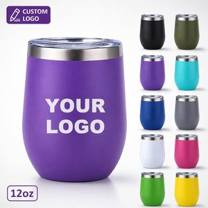Vaso de Acero Inoxidable sin Tallo de 12 oz, Doble Pared, Aislado al Vacío, Ecológico, para Vino, Taza Redonda - Product Image 1